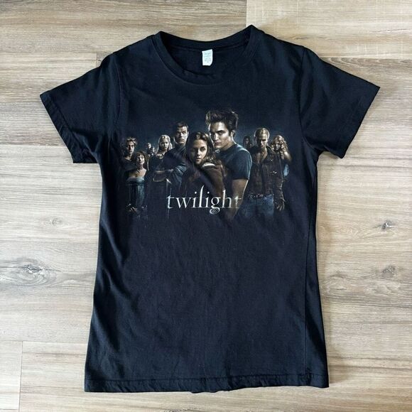 Twilight Movie Promo Graphic Tee Shirt Black Live Forever Slogan Women's XL - Picture 1 of 5